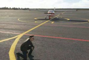 sur le tarmac